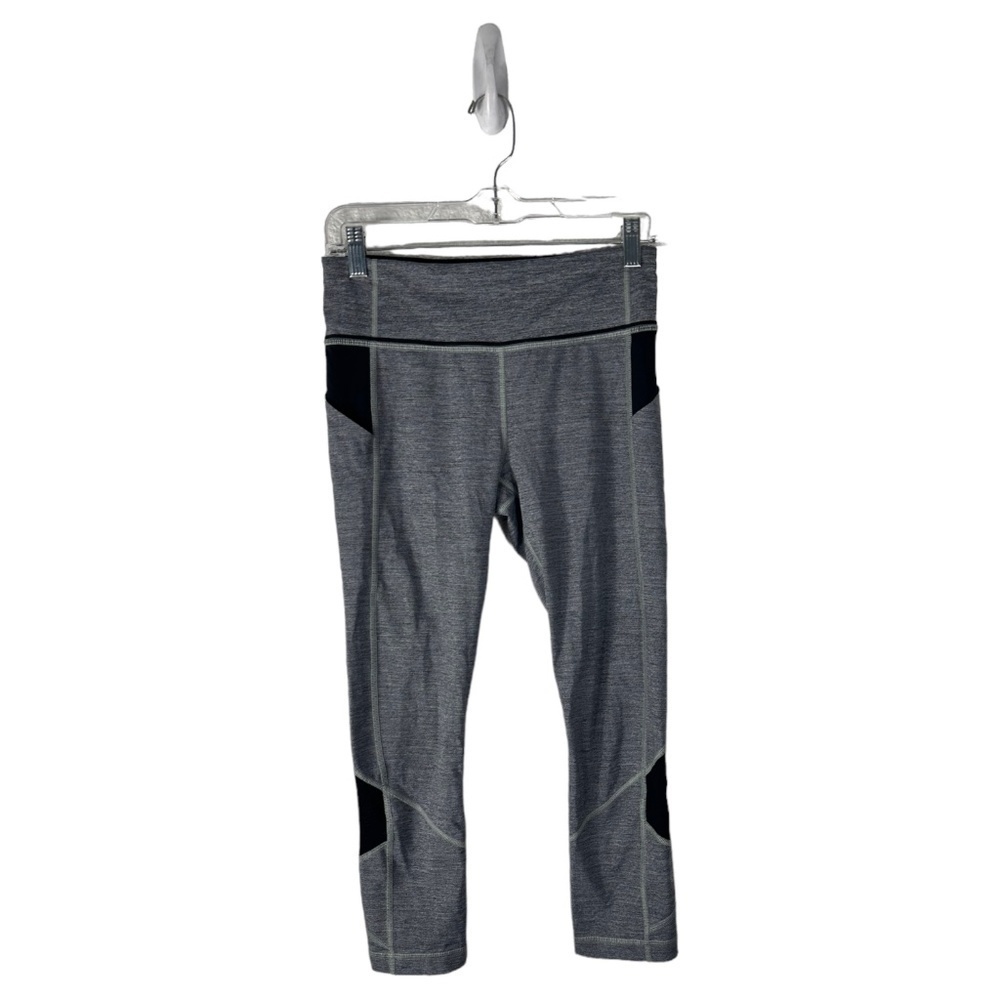 Lululemon Pace Rival Crop Grey Black Mesh SZ 6 - Picture 5 of 6